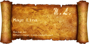Mayr Lina névjegykártya